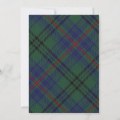 Invitation Mariage écossais motif tartan traditionnel personn (Dos)