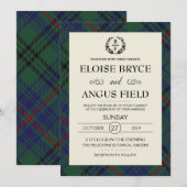 Invitation Mariage écossais motif tartan traditionnel personn (Devant / Derrière)