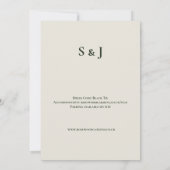 Invitation Mariage Écossais Thistle Botanique Minimal Vert (Dos)