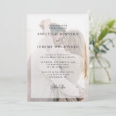 Invitation Mariage écran blanc simple et élégant (Debout devant)