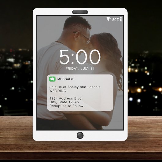 Invitation Mariage écran de verrouillage de téléphone portabl