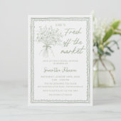 Invitation Mariage écrit à la main Frais du marché (Debout devant)
