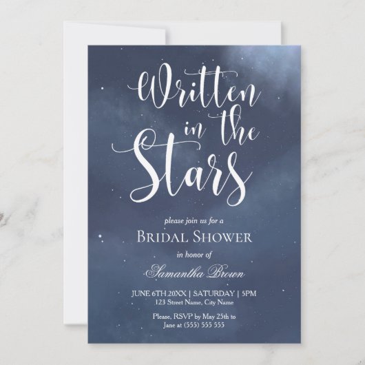Invitation Mariage écrit dans les étoiles  (Devant)