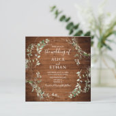 Invitation Mariage écriture Bois Rustique Verdure (Debout devant)