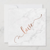 Invitation Mariage | Écriture cuivrée ornée sur marbre blanc (Dos)