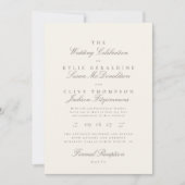 Invitation Mariage écriture ivoire neutre (Devant)