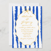Invitation Mariage écriture manuscrite rayures capricieuses (Devant)