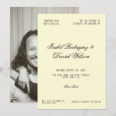 Invitation Mariage Écriture Moderne (Devant / Derrière)
