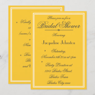 Invitation Mariage : écriture noire, jaune ensoleillé et blan