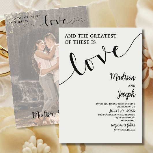 Invitation Mariage, Écriture, Simple, Chrétien, Typographie