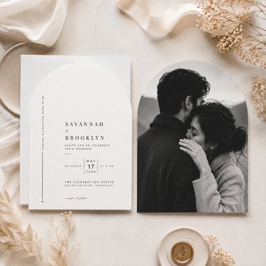 Invitation Mariage Editorial Arch Moderne