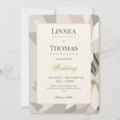 Invitation Mariage éditorial moderne abstrait beige neutre (Devant)