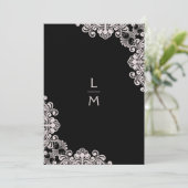 Invitation Mariage | Effet dentelle | Initiales classiques |  (Debout devant)