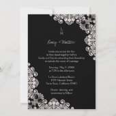 Invitation Mariage | Effet dentelle | Initiales classiques |  (Dos)