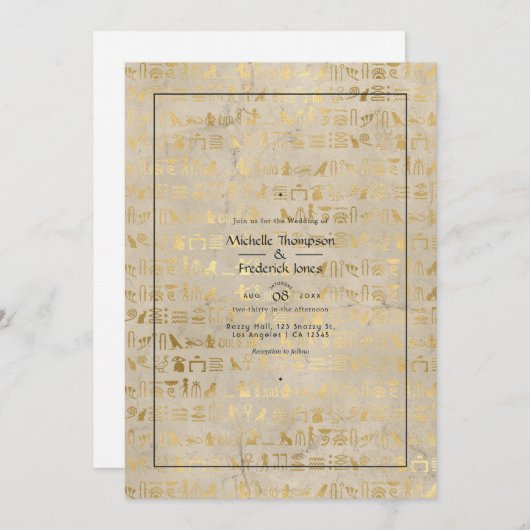 Invitation Mariage égyptien (Devant / Derrière)