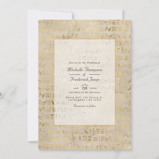 Invitation Mariage égyptien à thème QR Code RSVP (Devant)