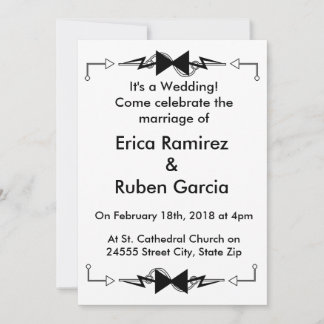 Invitation Mariage électronique Black Bowtie