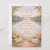 Invitation Mariage Élégance au Lac Forestier (Devant)