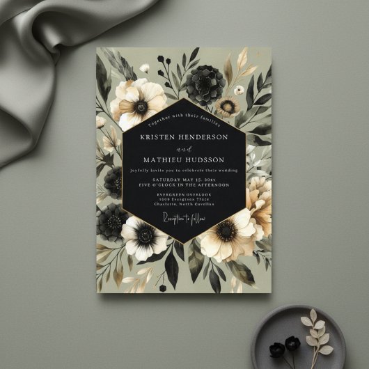 Invitation Mariage Élégance Botanique Sauge