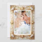 Invitation Mariage Elegance Crème Beige Gold Photo (Dos)
