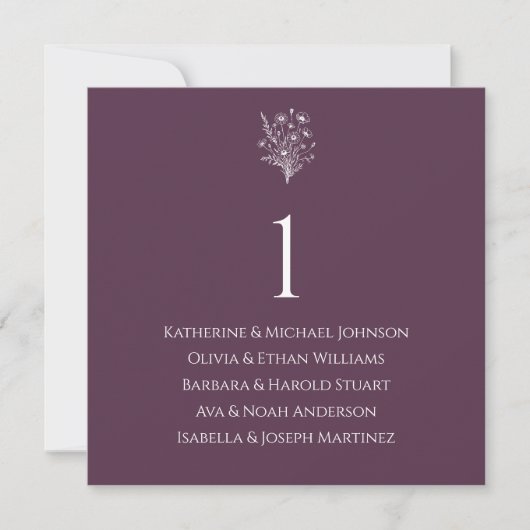 Invitation Mariage - Élégance du Fleur sauvage (Devant)