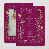 Invitation Mariage Élégance Evergreen (Devant / Derrière)