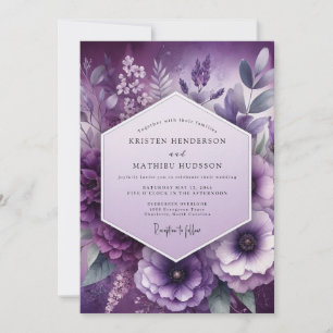 Invitation Mariage Élégance Florale Améthyste