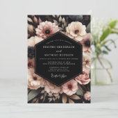 Invitation Mariage Élégance Florale Rose Tendre (Debout devant)