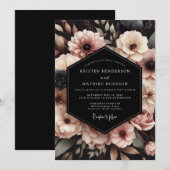 Invitation Mariage Élégance Florale Rose Tendre (Devant / Derrière)