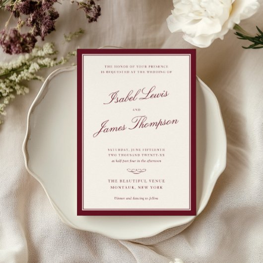 Invitation Mariage Élégance Intemporelle