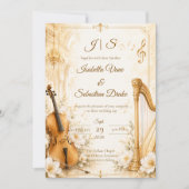 Invitation Mariage Élégance Musicale Luxueuse (Devant)