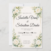 Invitation Mariage Élégance Rose d'Ivoire Intemporelle (Devant)