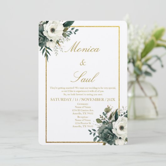 Invitation Mariage élégant (Debout devant)