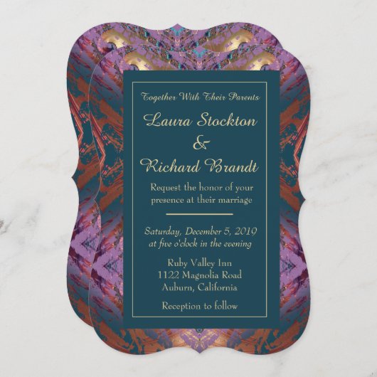 Invitation Mariage élégant (Devant / Derrière)