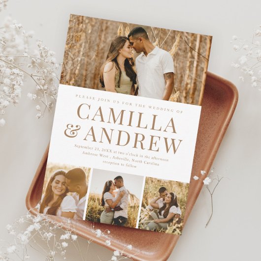 Invitation Mariage élégant 4 Photo moderne