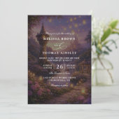 Invitation Mariage élégant à budget avec code QR de lanternes (Debout devant)