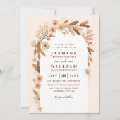 Invitation Mariage élégant à code QR d'arche florale boho d'a (Devant)