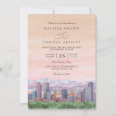 Invitation Mariage élégant à Denver Colorado avec QR Code pay (Devant)