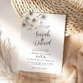 Invitation Mariage élégant à fleurs rustiques blanches
