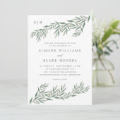 Invitation Mariage Élégant à la Feuillaison Verte (Debout devant)