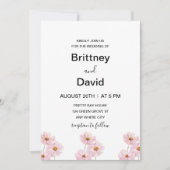 Invitation Mariage élégant à la flore rose pâle (Devant)