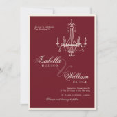 Invitation Mariage élégant à l'ancienne avec code QR Burgundy (Devant)