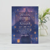 Invitation Mariage élégant à lanières enchevêtrées avec code (Debout devant)