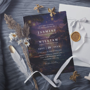 Invitation Mariage élégant à lanières enchevêtrées avec code