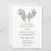 Invitation Mariage élégant à l'aquarelle Eucalyptus Boho Code (Devant)
