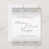 Invitation Mariage élégant à l'argent et à la rose rose Damas (Dos)