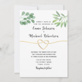 Invitation Mariage élégant à l'écriture moderne eucalyptus (Devant)