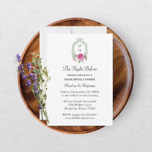 Invitation Mariage Élégant à Monogramme de Pivoine Rose Flora