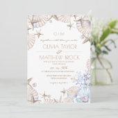 Invitation Mariage élégant à Ocean Beach (Debout devant)