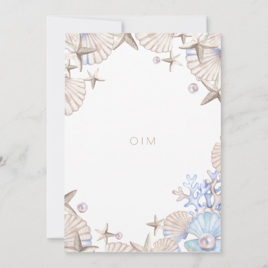 Invitation Mariage élégant à Ocean Beach (Dos)